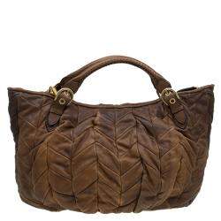 Miu Miu Cammello Patchwork Leather Tote