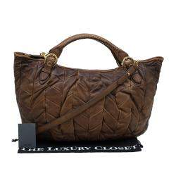 Miu Miu Cammello Patchwork Leather Tote