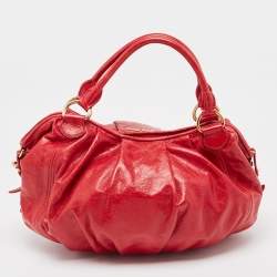 Miu Miu Red Vitello Lux Leather Satchel