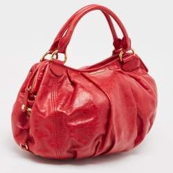 Miu Miu Red Vitello Lux Leather Satchel