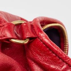 Miu Miu Red Vitello Lux Leather Satchel
