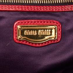Miu Miu Red Vitello Lux Leather Satchel