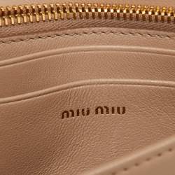 Miu Miu Pink Matelasse Leather Flap Chain Clutch