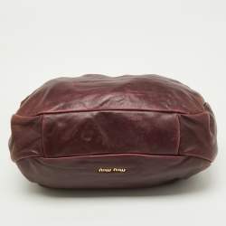 Miu Miu Burgundy Leather Frame Hobo