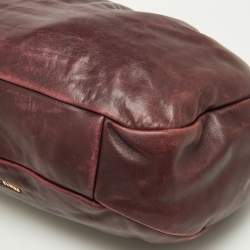 Miu Miu Burgundy Leather Frame Hobo