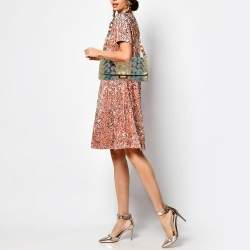 Miu Miu Multicolor Fabric and Velvet Trimmed Chain Link Bag