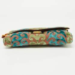 Miu Miu Multicolor Fabric and Velvet Trimmed Chain Link Bag