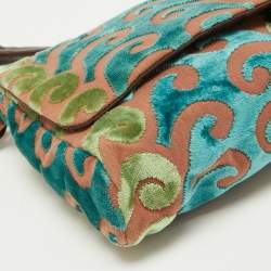 Miu Miu Multicolor Fabric and Velvet Trimmed Chain Link Bag