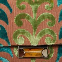 Miu Miu Multicolor Fabric and Velvet Trimmed Chain Link Bag