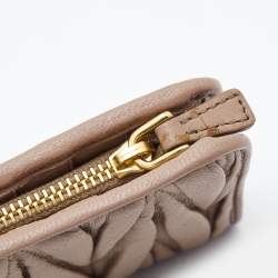Miu Miu Beige Matelassé Leather Key Lock Continental Wallet