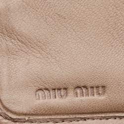 Miu Miu Beige Matelassé Leather Key Lock Continental Wallet