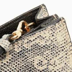 Miu Miu Beige/Black Lizard Embossed Leather Crossbody Bag