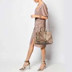 Miu Miu Beige Vitello Shine Leather Tote