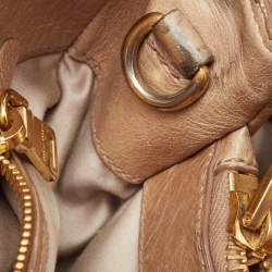 Miu Miu Beige Vitello Shine Leather Tote