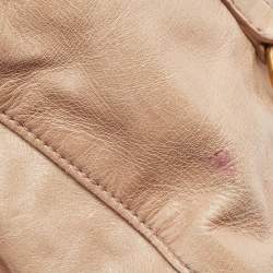 Miu Miu Beige Vitello Shine Leather Tote