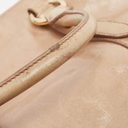 Miu Miu Beige Vitello Shine Leather Tote