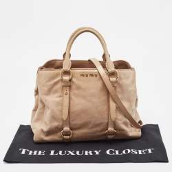 Miu Miu Beige Vitello Shine Leather Tote