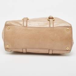 Miu Miu Beige Vitello Shine Leather Tote