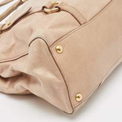 Miu Miu Beige Vitello Shine Leather Tote