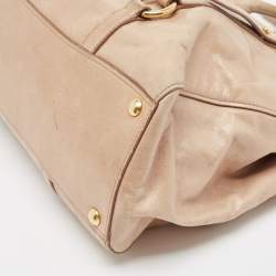 Miu Miu Beige Vitello Shine Leather Tote