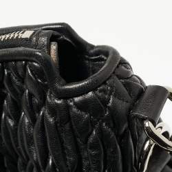 Miu Miu Black Matelasse Leather Shopper Tote