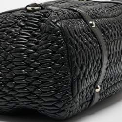 Miu Miu Black Matelasse Leather Shopper Tote