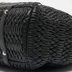 Miu Miu Black Matelasse Leather Shopper Tote