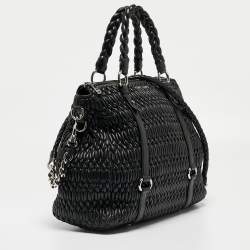 Miu Miu Black Matelasse Leather Shopper Tote