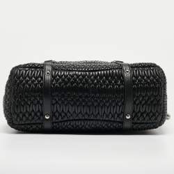 Miu Miu Black Matelasse Leather Shopper Tote
