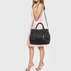 Miu Miu Black Matelasse Leather Shopper Tote