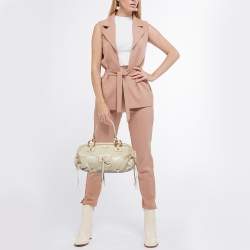 Miu Miu Beige Leather Frame Satchel 