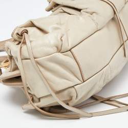 Miu Miu Beige Leather Frame Satchel 