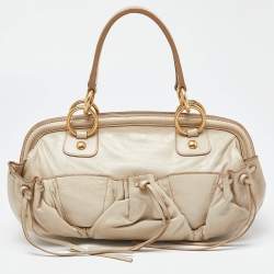 Miu Miu Beige Leather Frame Satchel 