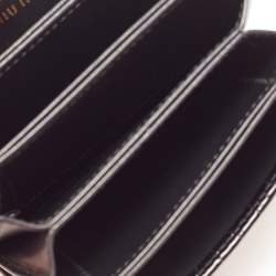 Miu Miu Black Croc Embossed Patent Leather Crystal Embellished Flap Card Case