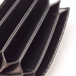 Miu Miu Black Croc Embossed Patent Leather Crystal Embellished Flap Card Case