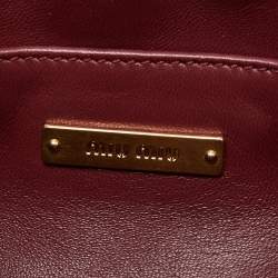 Miu Miu Burgundy Matelassé Leather Frame Chain Clutch