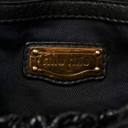 Miu Miu Black Patent Leather Gaufre Tote