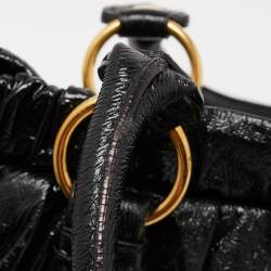 Miu Miu Black Patent Leather Gaufre Tote