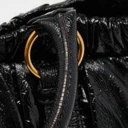 Miu Miu Black Patent Leather Gaufre Tote