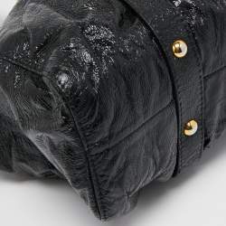 Miu Miu Black Patent Leather Gaufre Tote