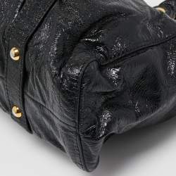 Miu Miu Black Patent Leather Gaufre Tote