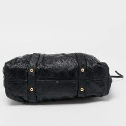 Miu Miu Black Patent Leather Gaufre Tote