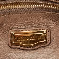 Miu Miu Beige Leather Paloma Top Handle Bag