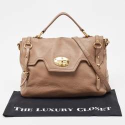 Miu Miu Beige Leather Paloma Top Handle Bag