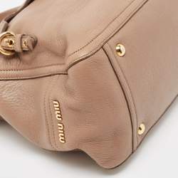 Miu Miu Beige Leather Paloma Top Handle Bag