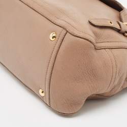 Miu Miu Beige Leather Paloma Top Handle Bag