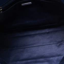 Miu Miu Two Tone Blue/Grey Leather Gathered Shopper Tote