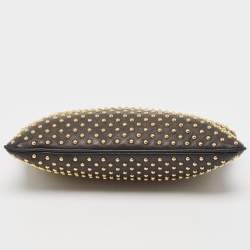 Pre Owned Miu Miu Black Leather Studded Frame Crossbody Bag