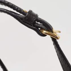 Pre Owned Miu Miu Black Leather Studded Frame Crossbody Bag