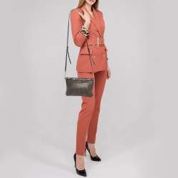 Pre Owned Miu Miu Black Leather Studded Frame Crossbody Bag